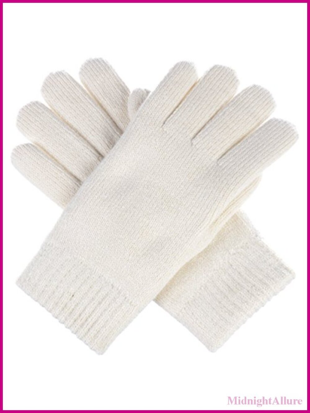 Plush Fleece Lined Knit Winter Gloves Toasty Warm One Size